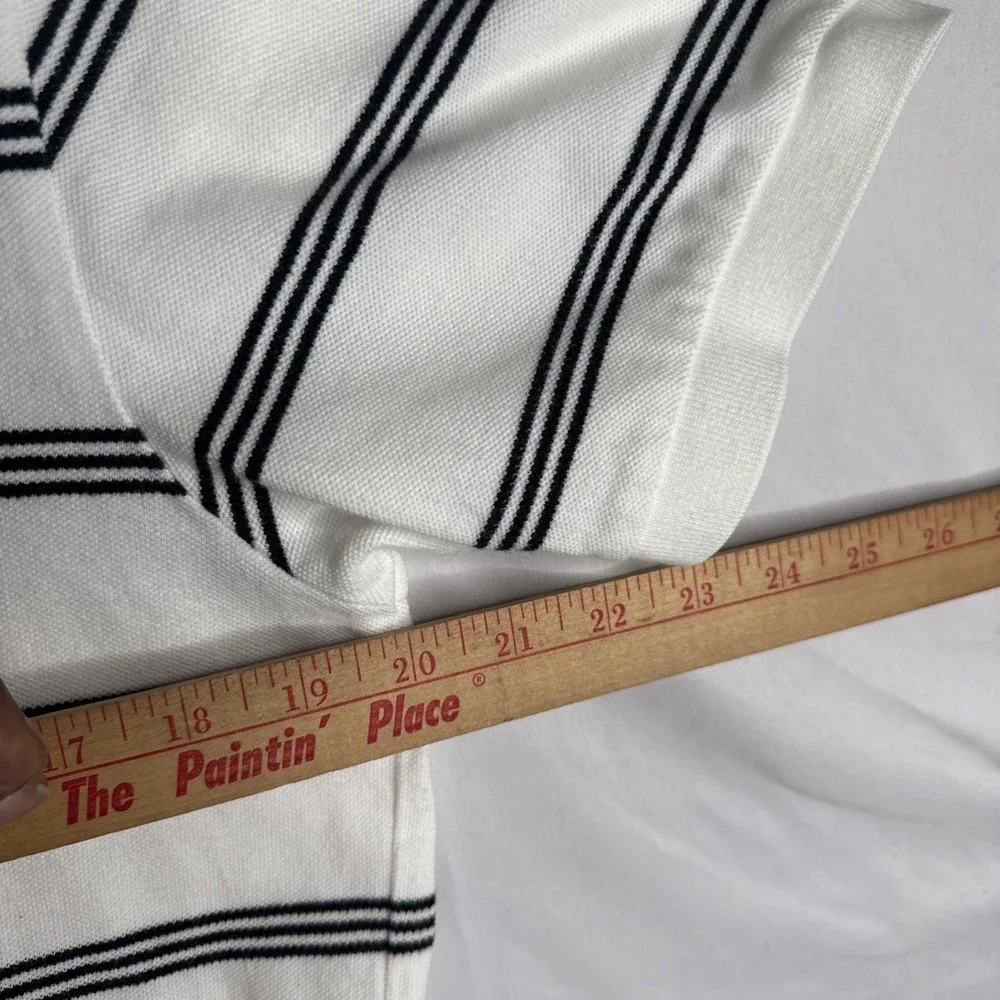 Polo Ralph Lauren Polo Shirt Men's XL White with Black Stripes Pony Preppy